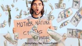  Presentation with protest - Cool new slide deck with young-handsome-man-holding-mother backdrop and a lemonade colored foreground