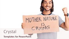  Presentation with protest - Colorful PPT theme enhanced with young-handsome-man-holding-mother backdrop and a lemonade colored foreground