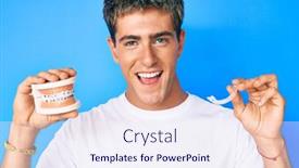  Presentation with orthodontic - Audience pleasing slide deck consisting of young-handsome-man-holding-orthodontic backdrop and a sky blue colored foreground