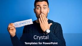  Presentation with paper - Amazing slide deck having young-handsome-man-holding-paper backdrop and a navy blue colored foreground