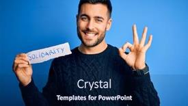  Presentation with solidarity - Theme enhanced with young-handsome-man-holding-paper background and a navy blue colored foreground