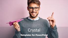  Presentation with aircraft - Slide set having young-handsome-man-holding-paper background and a ocean colored foreground