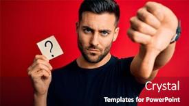  Presentation with paper - Audience pleasing PPT theme consisting of young-handsome-man-holding-paper backdrop and a black colored foreground