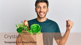  Presentation with paper bag - Colorful theme enhanced with young-handsome-man-holding-paper backdrop and a coral colored foreground
