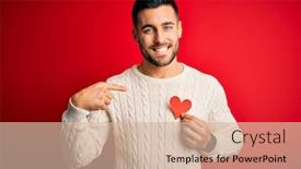  Presentation with heart health - Colorful presentation design enhanced with young-handsome-man-holding-red backdrop and a soft green colored foreground