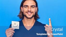  Presentation with handsome - Amazing slide deck having young-handsome-man-holding-smile backdrop and a ocean colored foreground