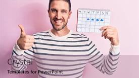  Presentation with weather - PPT theme with young-handsome-man-holding-weather background and a coral colored foreground