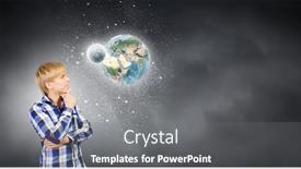  Presentation with nasa - Colorful presentation enhanced with young handsome man in casual thinking over something elements of this image are furnished by nasa backdrop and a gray colored foreground