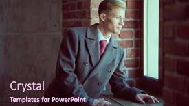  Presentation with elegant - Presentation theme featuring young-handsome-man-in-elegant background and a wine colored foreground