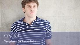  Presentation with polo - Theme with young handsome man in polo shirt relaxing background and a ocean colored foreground