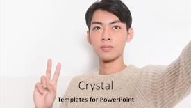  Presentation with show - Slide deck with young-handsome-man-in-sweater background and a lemonade colored foreground