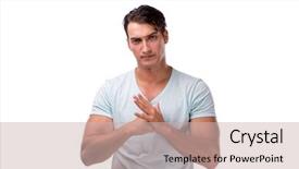  Presentation with handsome - Slide deck featuring young-handsome-man-isolated background and a soft green colored foreground