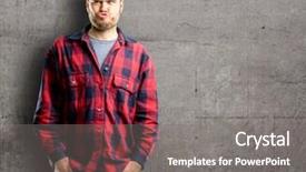  Presentation with funny - Slide deck consisting of young handsome man making funny background and a  colored foreground