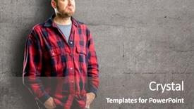  Presentation with egyptian man in make up - Audience pleasing PPT theme consisting of young handsome man making funny backdrop and a  colored foreground