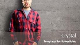  Presentation with funny - Audience pleasing presentation design consisting of young handsome man making funny backdrop and a  colored foreground