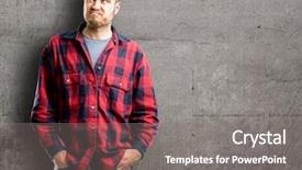  Presentation with funny - Audience pleasing slide set consisting of young handsome man making funny backdrop and a  colored foreground