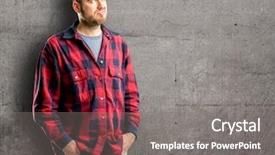  Presentation with funny - Beautiful slide set featuring young handsome man making funny backdrop and a  colored foreground