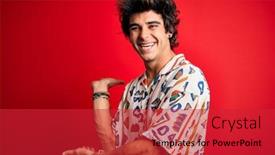  Presentation with vacation - Theme enhanced with young-handsome-man-on-vacation background and a red colored foreground