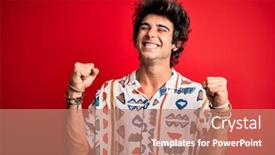  Presentation with summer celebration - Audience pleasing slide deck consisting of young-handsome-man-on-vacation backdrop and a coral colored foreground