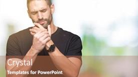  Presentation with arthritis - Audience pleasing PPT theme consisting of young handsome man over isolated background suffering pain on hands and fingers arthritis inflammation backdrop and a red colored foreground