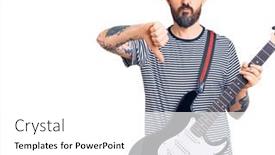  Presentation with electric guitar - Theme featuring young-handsome-man-playing-electric background and a white colored foreground