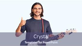  Presentation with electric guitar - Audience pleasing slide deck consisting of young-handsome-man-playing-electric backdrop and a ocean colored foreground