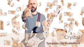  Presentation with electric guitar - Slide deck with young-handsome-man-playing-electric background and a lemonade colored foreground