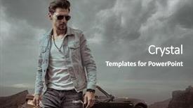  Presentation with spider man - Slides consisting of young handsome man posing background and a gray colored foreground