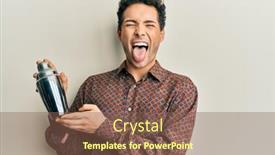  Presentation with cocktail - PPT theme consisting of young-handsome-man-preparing-cocktail background and a  colored foreground