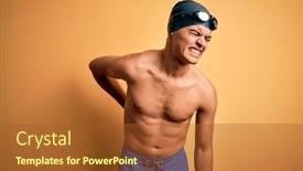  Presentation with young man wearing a hat - PPT theme with young-handsome-man-shirtless-wearing background and a red colored foreground