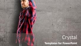  Presentation with good life - Beautiful theme featuring young handsome man showing biceps expressing strength and gym concept healthy life its good backdrop and a gray colored foreground