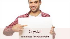  Presentation with life - Cool new PPT theme with young handsome man showing blank backdrop and a lemonade colored foreground