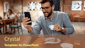  Presentation with scrolling - Slides having young-handsome-man-sitting background and a tawny brown colored foreground