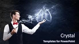  Presentation with pipe - Beautiful theme featuring young handsome man smoking backdrop and a wine colored foreground