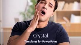  Presentation with pain - Cool new PPT layouts with young-handsome-man-suffering backdrop and a wine colored foreground