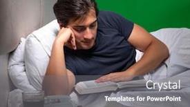  Presentation with insomnia - Audience pleasing theme consisting of young-handsome-man-suffering backdrop and a gray colored foreground