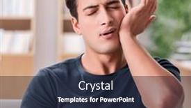  Presentation with pain - PPT theme with young-handsome-man-suffering and a wine colored foreground