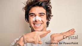  Presentation with nose - Slides having young-handsome-man-using-nose background and a lemonade colored foreground
