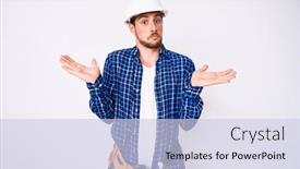  Presentation with handyman - PPT theme enhanced with young-handsome-man-weaing-handyman background and a lemonade colored foreground