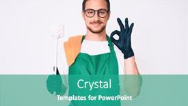  Presentation with apron harvest - Slides featuring young-handsome-man-wearing-apron background and a teal colored foreground