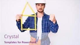  Presentation with build - Slide set consisting of young-handsome-man-wearing-architect background and a sky blue colored foreground