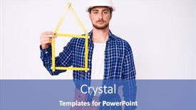  Presentation with build - Colorful PPT layouts enhanced with young-handsome-man-wearing-architect backdrop and a ocean colored foreground