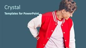  Presentation with backache - Audience pleasing slide set consisting of young-handsome-man-wearing-baseball backdrop and a ocean colored foreground