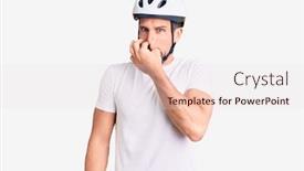  Presentation with bad breath - Audience pleasing slides consisting of young-handsome-man-wearing-bike backdrop and a lemonade colored foreground