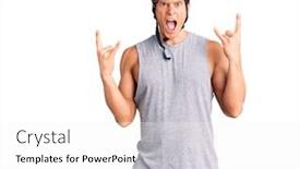  Presentation with rock star - Cool new slides with young-handsome-man-wearing-bike backdrop and a white colored foreground