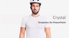  Presentation with bike - Amazing slide deck having young-handsome-man-wearing-bike backdrop and a white colored foreground