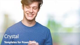  Presentation with stone cross all things work together - PPT layouts enhanced with young handsome man wearing blue background and a  colored foreground