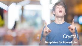  Presentation with blue - Slide set consisting of young handsome man wearing blue background and a  colored foreground