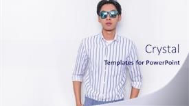  Presentation with long sleeve - Colorful theme enhanced with young-handsome-man-wearing-blue backdrop and a sky blue colored foreground