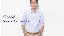  Presentation with long sleeve - Colorful PPT theme enhanced with young-handsome-man-wearing-blue backdrop and a sky blue colored foreground